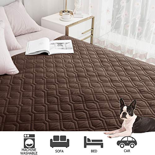 Ameritex Waterproof Dog Bed Cover Pet Blanket for Furniture Bed Couch Sofa Reversible - color: Chocolate+camel, size: 30x53 Inch (Pack of 1)
