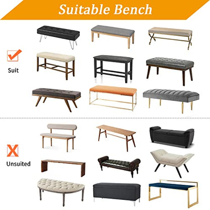 Fuloon Stretch Jacquard Dining Bench Cover - Anti-Dust Removable Bench Slipcover Washable Seat Cushion Protector for Bedroom, Kitchen, Hotel, Banquet (Chocolate) - color: Chocolate