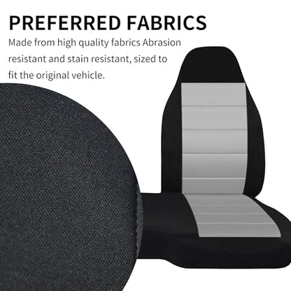 2PCS 60/40 High Back Bench Seat Cover Compatible with Ford Ranger 2004 2005 2006 2007 2008 2009 2010 2011 2012-Gray