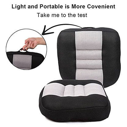 Srutirbo Car Booster Seat Cushion Raise The Height for Short People Driving Hip (Tailbone) and Lower Cack Fatigue Relief Suitable for Trucks, Cars, SUVs, Office Chairs, Wheelchairs (Pure Black) - color: Pure Black