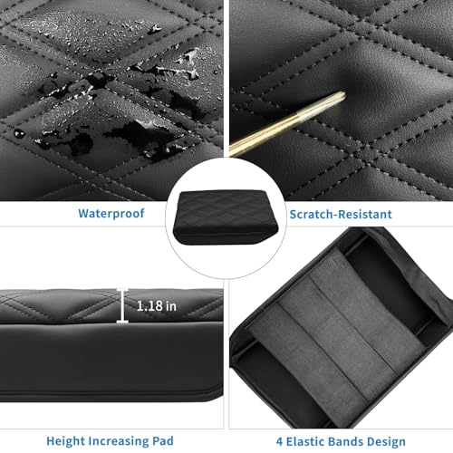 Zxiaochun Center Console Cover Compatible with Ford Bronco 2021 2022 2023 2024 2025 2026 2/4-Door, Armrest Lid Leather Protector Interior Accessories, Black - size: Black