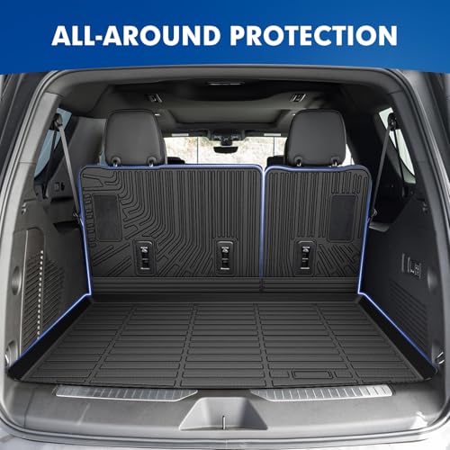 Mixsuper Cargo Liner for Chevy Suburban/GMC Yukon XL 2021-2026, All Weather Trunk Mat Backrest Mat TPE Back Seat Cover Protector for Suburban Yukon XL Accessories - size: 21-26 |Suburban/Yukon XL| Cargo & Backrest Mat