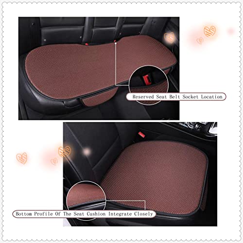 Cooling Car Seat Covers Summer Winter Front/Back Car Seat Protector, Ice Silk Cushion with Pocket Breathable Comfortable Cooling Driver Seat Cushion, Absorbing Sweat from Butt and Legs