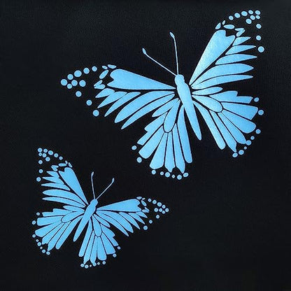 Flying Banner Butterfly car seat Covers ful Set Fashion Universal Lady Woman Female Rear Bench Split Colorized (Full Set, Mint Blue) - color: Mint Blue, size: Full set