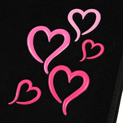 BDK MT-403-PK Design Carpet Car Floor Mats Front and Rear Full Set with Rubber Backing-Universal Fit, 4 Piece, Pink and Red Hearts - color: Pink and Red Hearts
