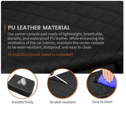 Center Console Cover for Hyundai Santa Cruz 2022 2023 2024 2025 2026 Accessories, Breathable PU Leather Armrest Cover Cushion Pad for Truck, Anti-Scratch Protector, Black Storage Bag - size: Hyundai Santa Cruz 2022-2026