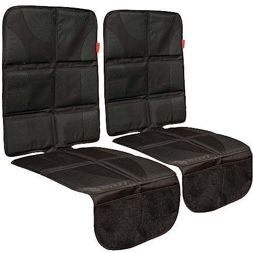 Lusso Gear Car Seat Cover & Protector - 2-Pack Waterproof Non-Slip Protector - Mesh Pocket Organizer - Universal Fit for Convertible & Toddler Car Seats, Black - color: -2-Pack Black