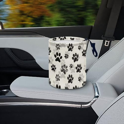 Cute Paws Car Waste Basket Can Universal Compact Rubbish Holder Mini Car Organizer for Car Garbage - color: Cute Paws
