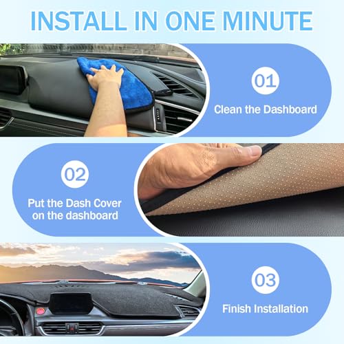 Dashboard Mat - Premium Polyester Fiber, Non-Slip Heat Resistant Dash Cover Protector (Compatible with Chevrolet Sail 3 Nueva Sail 2015-2019, Black+Red Edge) - color: Black+Red Edge