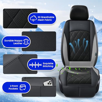 FLORICH Cooling Car Seat Cover, Ventilated Seat Cushion Cooling Car Seat Pad for Summer Driving with Powerful Turbo Fans Universal Fit for Car SUV Truck Van-Deep Grey - color: Deep Grey