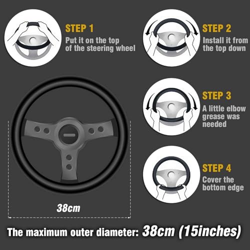 ZHOL Purple Leopard Cheetah Steering Wheel Cover for Women Girls, Anti-Slip High Elastic Breathable Car Steering Wheel Cover, Universal 15 Inch Fit for Cars, Auto, SUVs - color: Cheetah Purple