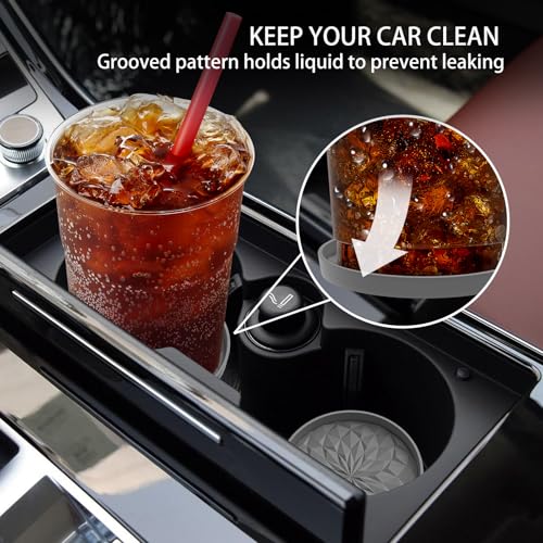 Car Coasters for Cup Holders [4 Pack] - 2.75In Silicone Auto Mug Mats - Universal Non-Slip Recessed Car Interior AccessoriesDeep Grey - color: 4pack-dark Grey