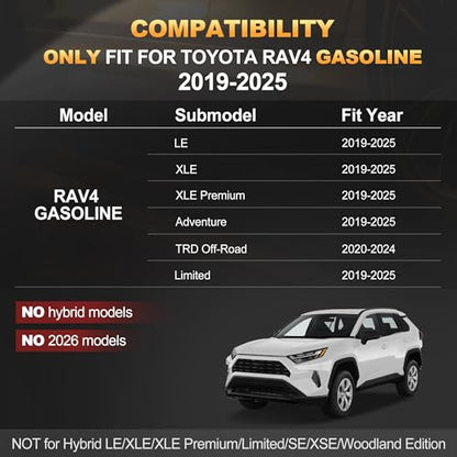 RAV4 Floor Mats for Toyota RAV4 2019-2025 (Not Fit Hybrid or 2026 Models) - All Weather Floor Liners 1st & 2nd Row Car Mats RAV4 Accessories - style: 2019-2025 | For Toyota Rav4 Floor Mats