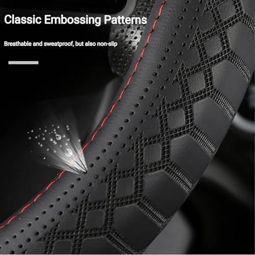18 Inch Steering Wheel Cover for Semi Trucks - Premium Soft-Touch Faux Leather with No-Slip Grip, Fits Big Rig, RV & 18 Wheeler (Black, 18 inch)