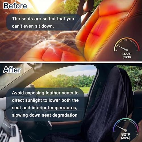 Car Seat Towel Cover, 2pcs Universal Front Seat Protector for Cars, SUVs and Trucks, Sweat Towel Car Seat Cover for Gym, Yoga, Swimming, Pets and Family Travel, Navy - color: Black