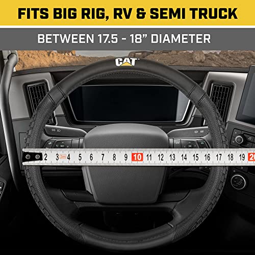 Cat® DuraGrip Steering Wheel Cover, Tire Tread Inspired Traction Grip Design, Black Steering Wheel Cover for RV Semi Truck Big Rig Trucker - X-Large 17.5" - 18" Inches - color: Black DuraGrip, size: XL Big Rig (17.5-18")