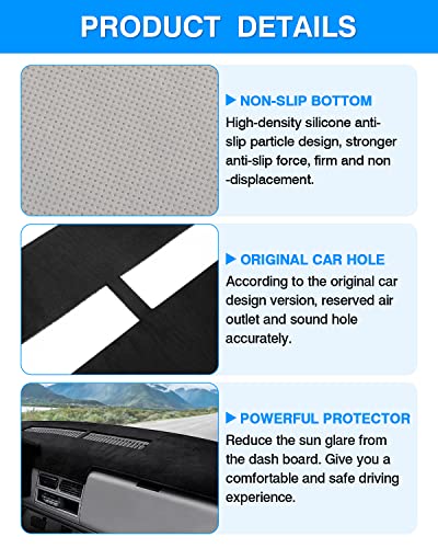 Autorder Dashboard Cover Mat for 1988-1994 Chevy Chevrolet Silverado/GMC Sierra C/K 1500 2500 3500 Pickup Truck /1992-1994 GMC Yukon/Chevy Blazer Suburban Accessories Dash Cover Flannel Dash Mat - size: Black 1988-1994 Silverado