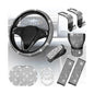 11PCS/Set Bling Car Accessories Set for Women, Rhinestone Vehicle Steering Wheel Cover Seat Belt Cushion Gear Shift Protector Cup Holder Coaster, Universal Automotive Accessories (White)
