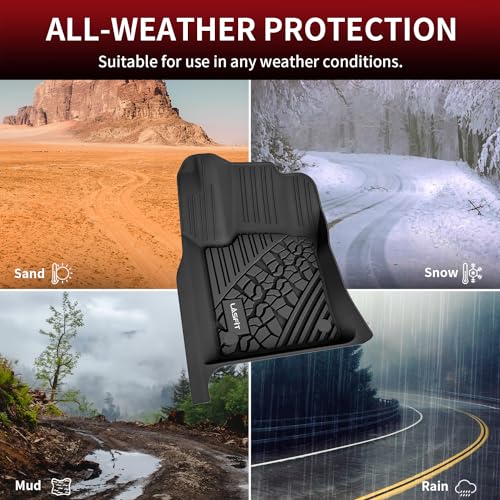LASFIT Floor Mats for Jeep Grand Cherokee 2013-2015, for Dodge Durango 2013-2015 (Not for 6-seat), All Weather TPE Custom Fit Car Mats Floor Liners 1st & 2nd Row, Black - style: Grand Cherokee 2013-2015 Floor Mats
