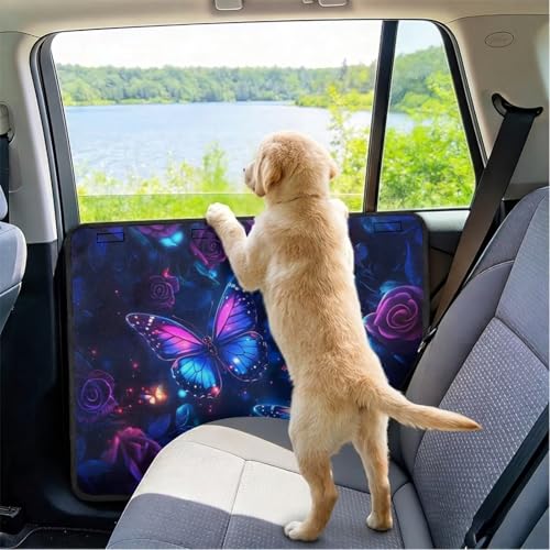 Goth Butterfly Dog Car Door Protector Scratch Guard Waterproof Car Door Cover from Dog Scratching Pet Window Guard for Vehicle Truck SUV Universal Fit Machine Washable - color: Gothic Butterfly