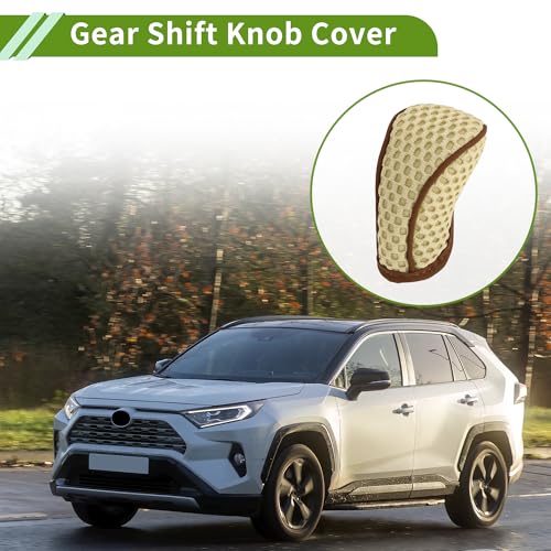 Universal Gear Shift Knob Cover Stick Shifting Handle Protector Manual Fabric 1 Pc Anti-Slip Beige - color: Beige Brown
