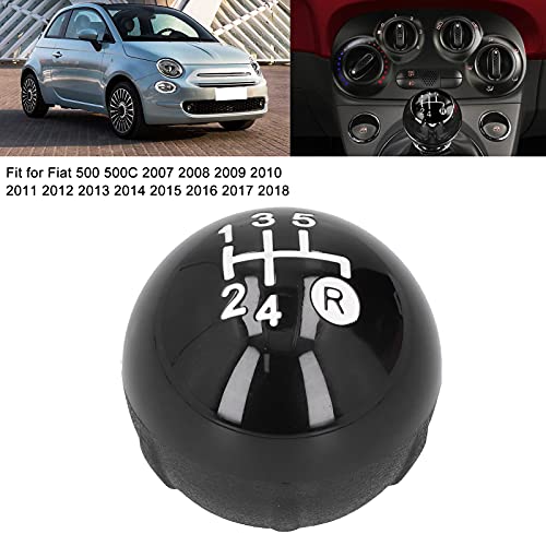 Gear Shift, Gear Shift Shifter Knob with Decorative Cover Replacement Kit Fit for 500 500C 2007?2018 LHD RHD Shift Lever Trim 5 Speed