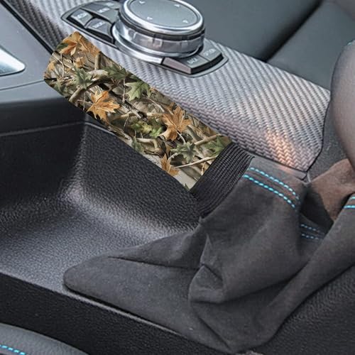 Camo Oak Hunting Wood Car Handbrake Cover with Gear Shift Knob Covers Soft Anti-Skid Automotive Accessory Easy to Install, 2 Piece Set - color: Camo Oak Hunting Wood