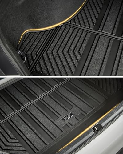 3W Floor Mats & Cargo Liner Fit Toyota Camry 2018-2024 FWD (Not for Hybrid or AWD), TPE All Weather Custom Fit Floor Liner, 1st and 2nd Row and Trunk Mat(L/LE/SE/TRD/XLE/XSE) - style: 5. Camry|18-24|Full Mats