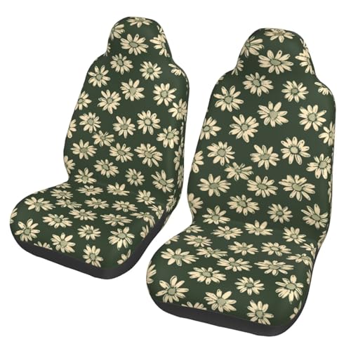 Car Seat Cover Sage Green Daisy Bucket Seat Protection, Easy to Install Seat Covers Cushion for Car Truck Van SUV Hippie Floral Vehicle Cushion Covers Universal Fit - color: Daisy