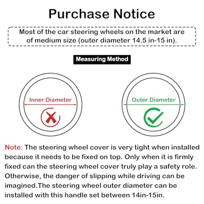 Leather Patchwork Black Blue Steering Wheel Cover, 14.5-15 Inch Non-Slip Breathable Microfiber Car Steering Wheel Protector - color: Leather Patchwork - Black Blue
