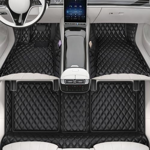 All-Weather car Floor mats, Anti-Slip Leather Floor mats Set, Suitable for 99% of Vehicle Models, Providing Comprehensive Protection for the car Carpet of Your Beloved car. (Black) - color: Black