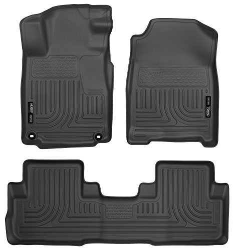Husky Liners Weatherbeater Floor Mats | Fits 2015-2016 Honda CR-V | Front & 2nd Row, 3-pc Black - 98471 - size: Front & 2nd Row, style: 2015 - 2016