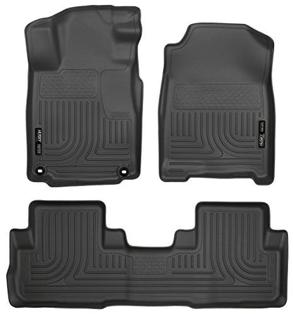 Husky Liners Weatherbeater Floor Mats | Fits 2015-2016 Honda CR-V | Front & 2nd Row, 3-pc Black - 98471 - size: Front & 2nd Row, style: 2015 - 2016