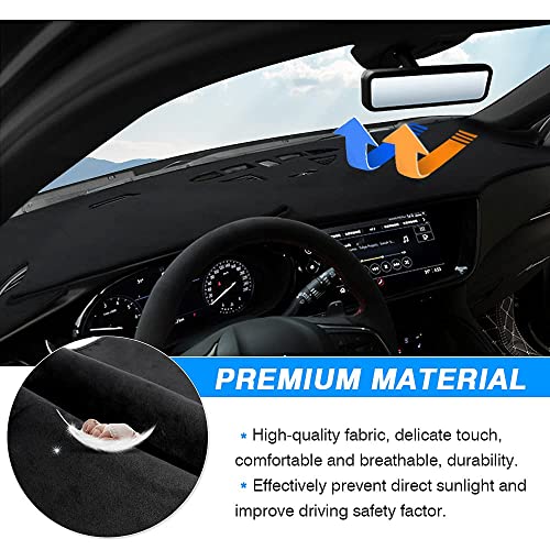 Autorder Dashboard Cover Mat for 2021-2023 Buick Envision Accessories Dash Cover Flannel Dash Mat Sunshade Glare UV Rays Protector (Left Hand Drive with HUD) - size: For Buick Envision 2021-2023