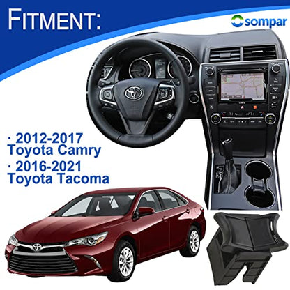 Osompar Center Console Cup Holder Insert Divider Compatible with 2012-2017 Toyota Camry 2016-2021 Tacoma Replaces 55618-06050 - size: 16-21 Tacoma & 12-17 Camry