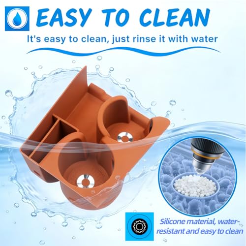 for GLC 300 and GLC 260 2023-2026 Cup Holder Insert, Anti Slip Silicone Gel Center Console Cup Holder Coaster,2023 2024 2025 2026 Mercedes Benz GLC Accessories (Orange)