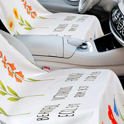 Hahafelt Car Seat Towel Covers with Storage Bag, 63 x 32 Inch Universal Non Slip Waterproof Sweat Protector for Car Truck, Gym Swimming Running, Machine Washable(2 Pack,Christian Floral) - style: Christian Floral