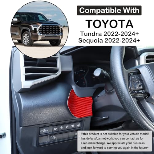 Car Engine Start Stop Decoration Frame Stickers Fit for Toyot@a Tundra/Sequoia 2022-2024 Real Carbon Fiber Center Console Key Ignition Starter Button Knob Panel Protect Cover Trim Sticker Accessories - size: Engine Start Stop Trim