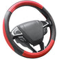SEG Direct Car Steering Wheel Cover Universal Standard Size 14.5-15 inch, Black and Red Microfiber Leather - color: Black and Red, size: Standard size[14 1/2''-15'']
