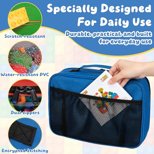 4 PCS Toy Storage Bags, Magnetic Tiles Storage Bag With Visual Top Flap, Label Pocket and Mesh Pockets Fit for LEGO, Building Blocks, Magnetic Tiles, Toy Cars - size: 4PCS(4 Medium）