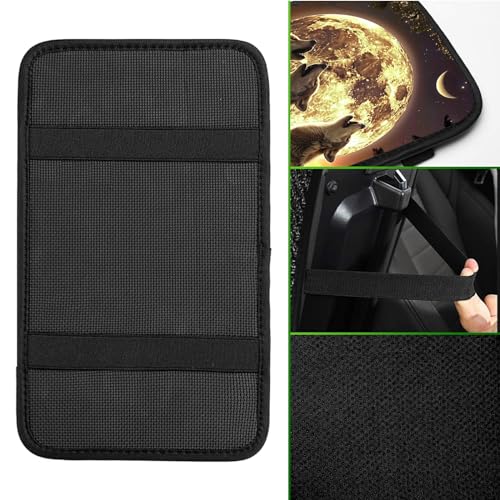 Universal Auto Center Console Pad and 2Pcs Car Coasters Set, Anti Slip Soft Neoprene Car Armrest Seat Box Cover Protector Universal Fit - Car Interior Accessories, Moonwolf - color: 505