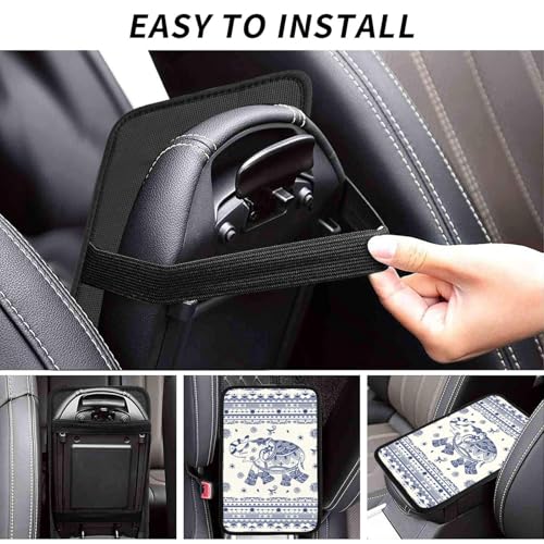 Universal Car Center Console Cushion Pad, Blue Elephant Soft Waterproof Car Center Console Cover Auto Armrest Seat Box Cover Protector for Most Vehicle SUV Truck Car - color: Blue Elephant
