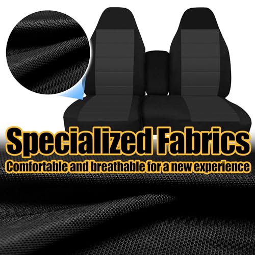 Front 60/40 Split Bench Seat Covers with Console Armrest Truck Seat Cover, Compatible with Chevy Colorado GMC Canyon 2004 2005 2006 2007 2008 2009 2010 2011 2012-Black - size: with Console Armrest