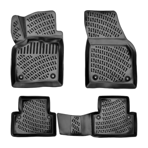 RizLiner Volvo S40 2004-2012 & V50 2005-2011 & C70 2007-2013 & C30 2007-2013 Floor Mats 3D Custom Fit Rubber Car Mat Floor Liner All Weather Heavy Duty Waterproof Odorless Non-Slip TPE (Front & Rear) - size: S40 2004-2012