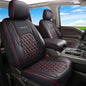 Huidasource Silverado Custom Seat Cover Full Coverage Fit for Chevy Silverado GMC Sierra Pickup 1500 2014-2018, 2500HD 3500HD 2015-2019 Crew Double Extended Cab Seat Cushion Cover(Full Set/Black&Red) - color: Black&Red, size: Full Set 2014-2018 (Curved Be