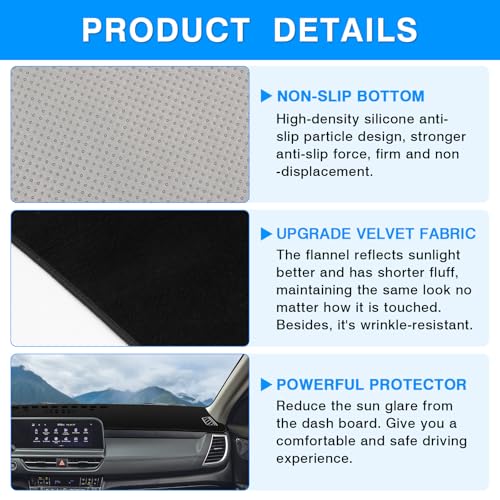 Autorder Dashboard Cover Mat for Kia Seltos 2024 2025 2026 Accessories Dash Cover Upgrade Flannel Dash Mat Sunshade Glare UV Rays Protector - size: 2024-2026 Kia Seltos