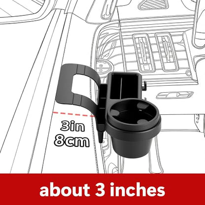 Li&Zhao Car Cup Holder - Hanging Car Door Window Drink Coffee Door Cup Holder with Clip-On Design, No Drill Universal Fit for All Vehicles, Perfect for Drivers and Truckers