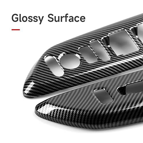 Car Window Lift Control Switch Panel Cover Decals for 2016-2021 Honda Civic 10th Gen Accessories ABS Carbon Fiber Stickers, Not for Coupe Model - color: Window Control Switch