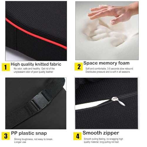 Auto Center Console Armrest Pillow Pad, Car Armrest Cushion Soft Memory Foam with Phone Holder Storage, Pockets Bag Seat Cushion Universal Fit for Most Car (Black) - color: Black