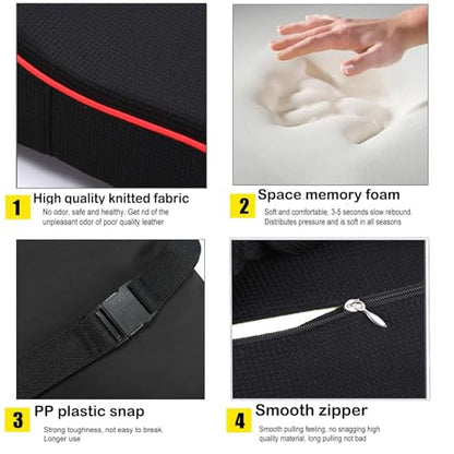 Auto Center Console Armrest Pillow Pad, Car Armrest Cushion Soft Memory Foam with Phone Holder Storage, Pockets Bag Seat Cushion Universal Fit for Most Car (Black) - color: Black